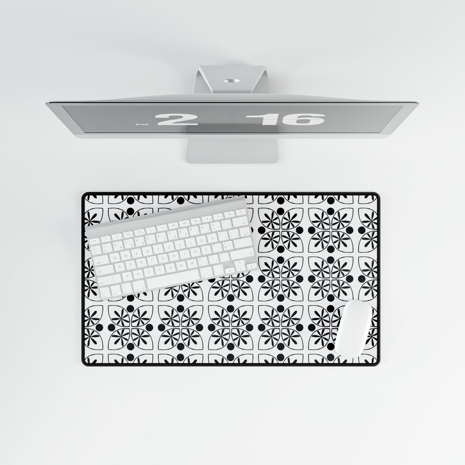 Black Flower Desk Mat - InkLovePrint
