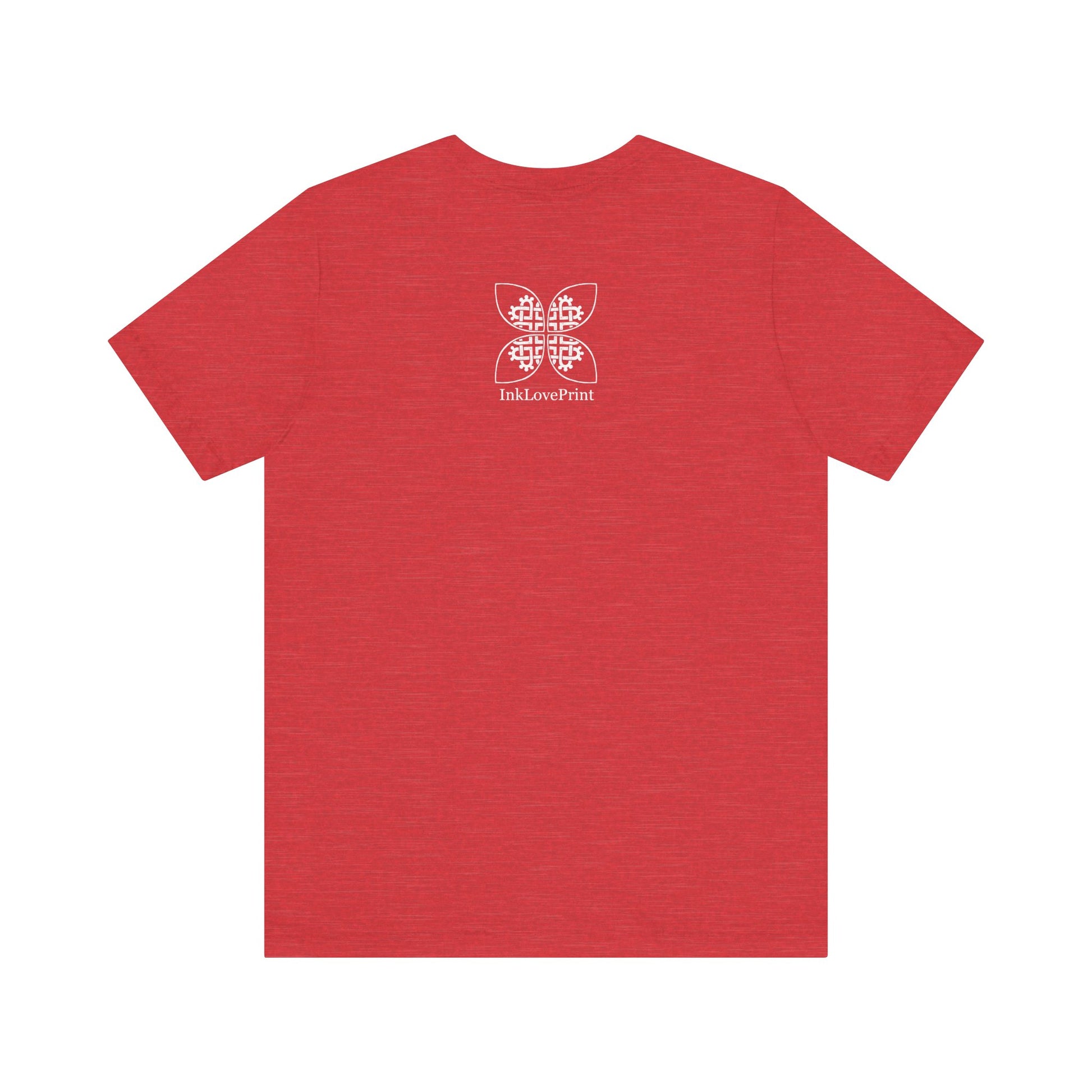 Celtic Heart Motif White Design T-Shirt - InkLovePrint