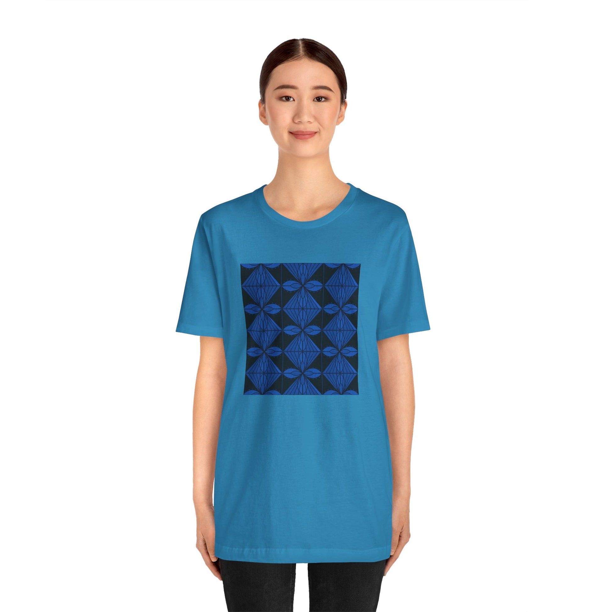 Geometric Blue Unisex T-Shirt - InkLovePrint