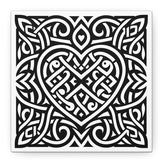 Framed Celtic Heart Artwork - Canvas - InkLovePrint