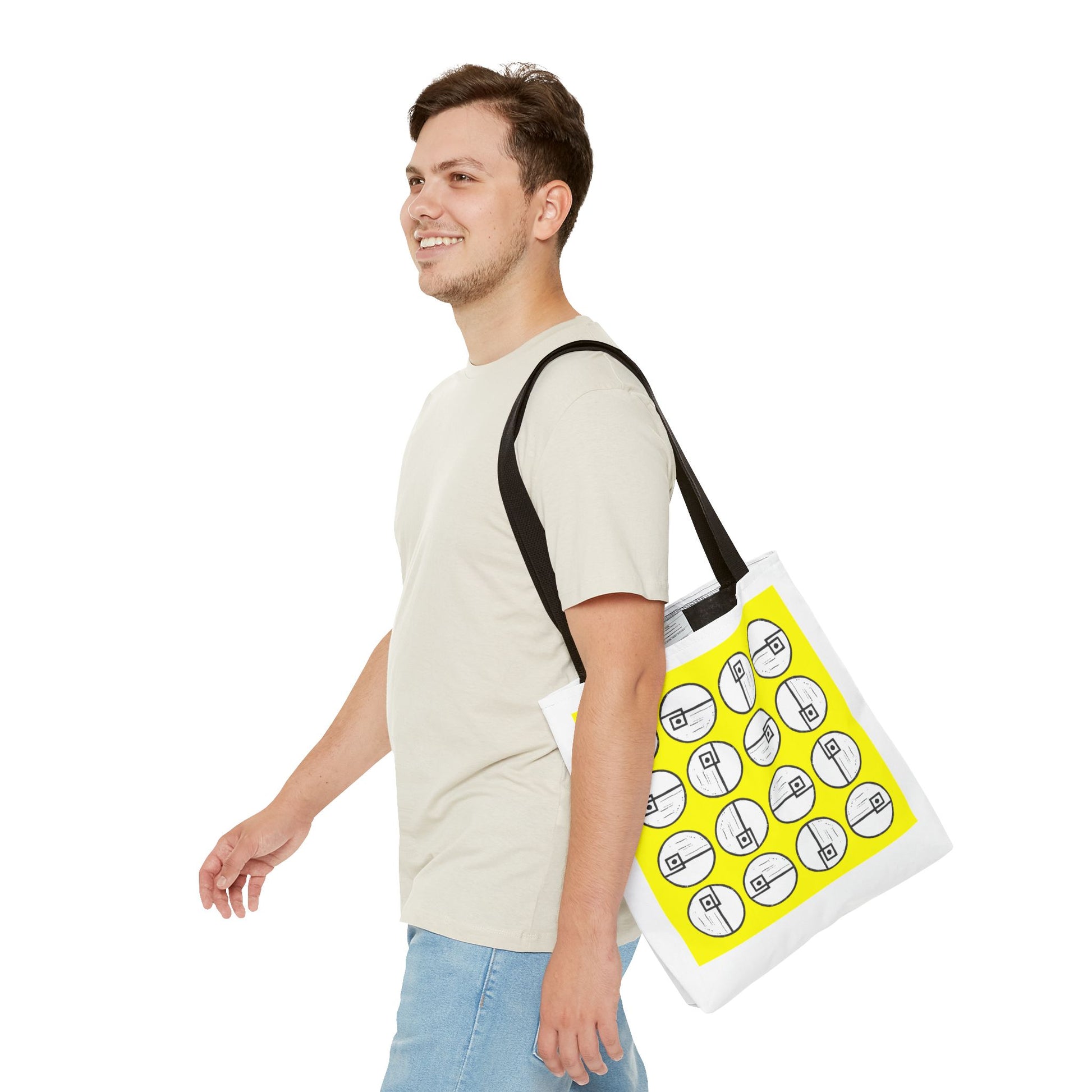 Rotating Rectangle Yellow Tote Bag - InkLovePrint