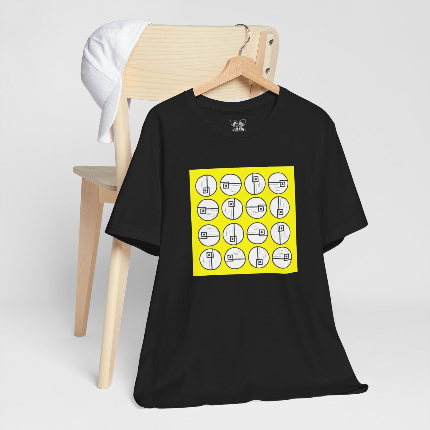 Rotating Rectangle on Yellow Unisex T-Shirt - InkLovePrint