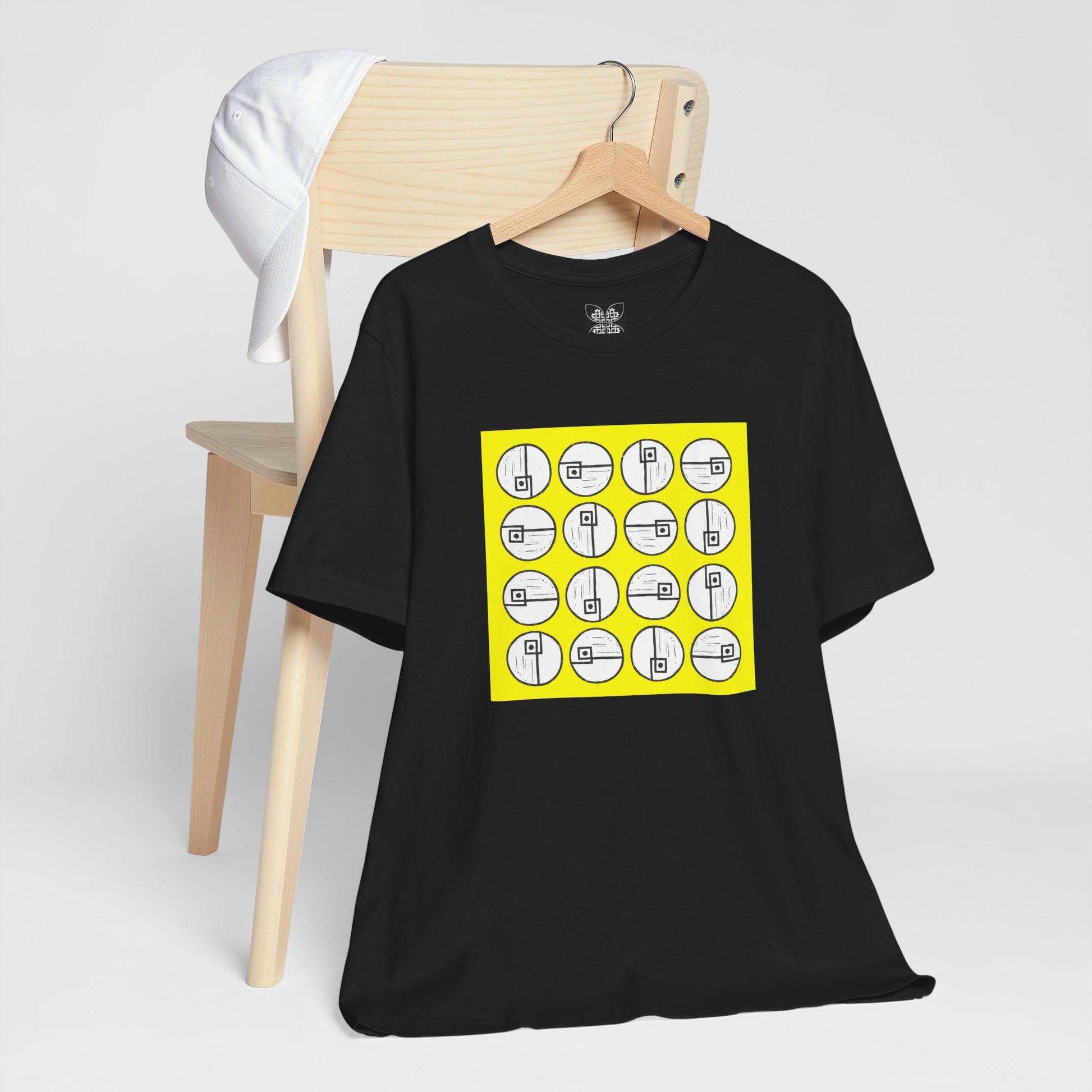 Rotating Rectangle on Yellow Unisex T-Shirt - InkLovePrint