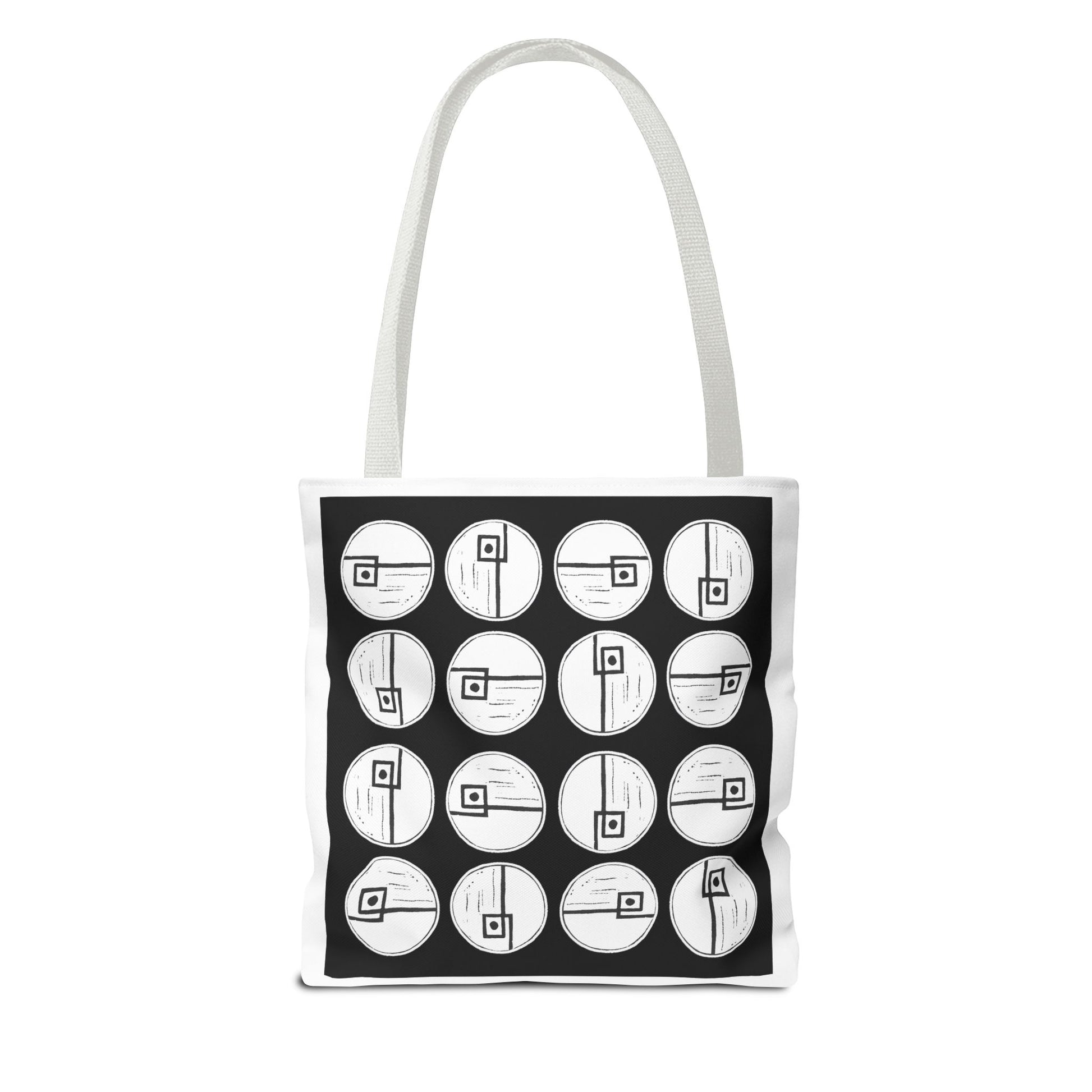 Rotating Rectangle Black Tote Bag - InkLovePrint