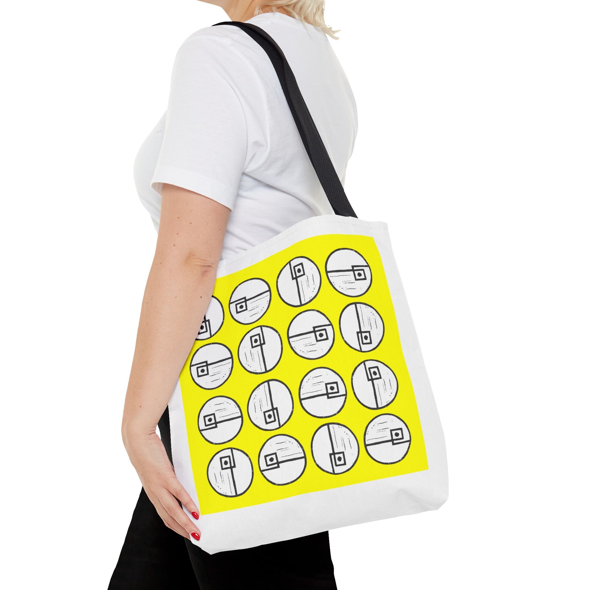 Rotating Rectangle Yellow Tote Bag - InkLovePrint