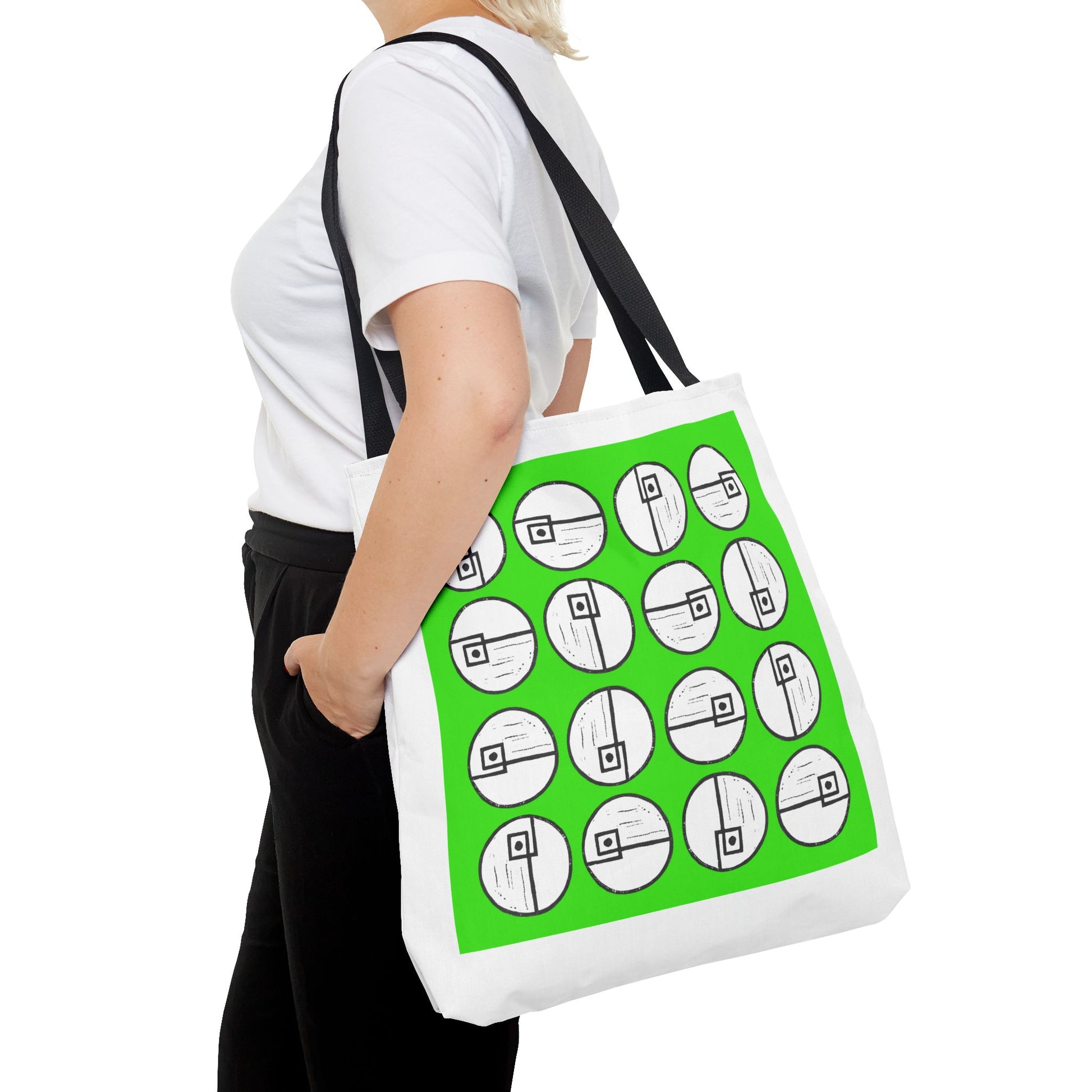 Rotating Rectangle Green Tote Bag - InkLovePrint