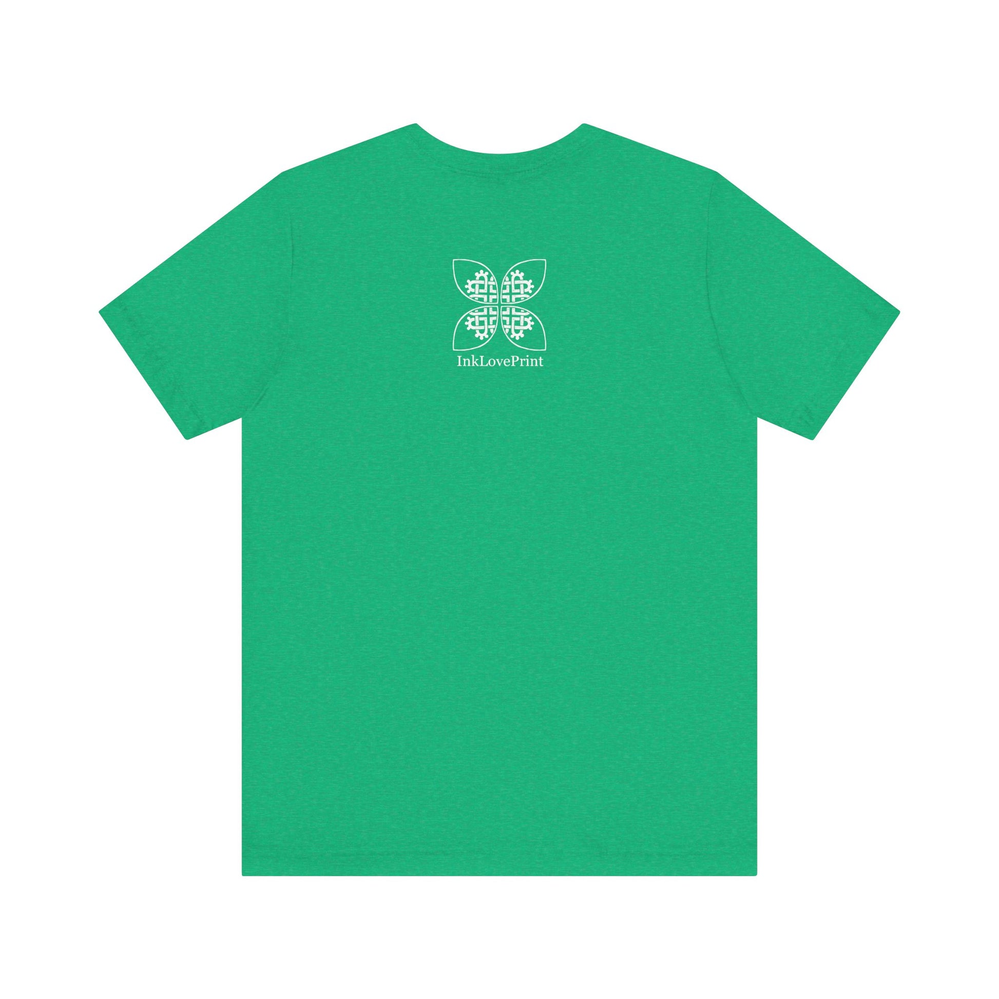 Celtic Heart Motif White Design T-Shirt - InkLovePrint