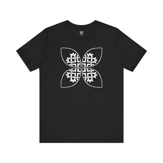 Celtic Heart Motif White Design T-Shirt - InkLovePrint