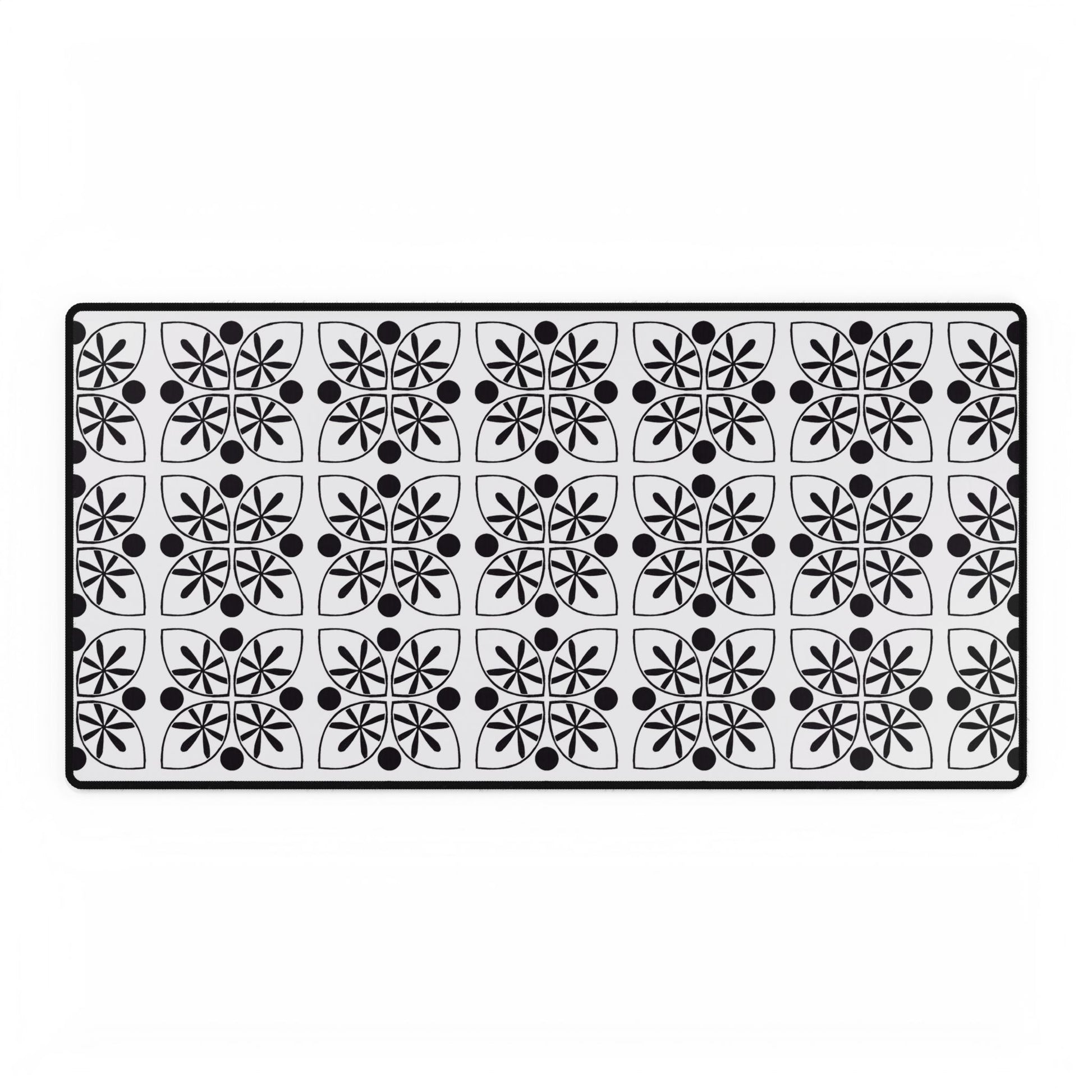Black Flower Desk Mat - InkLovePrint
