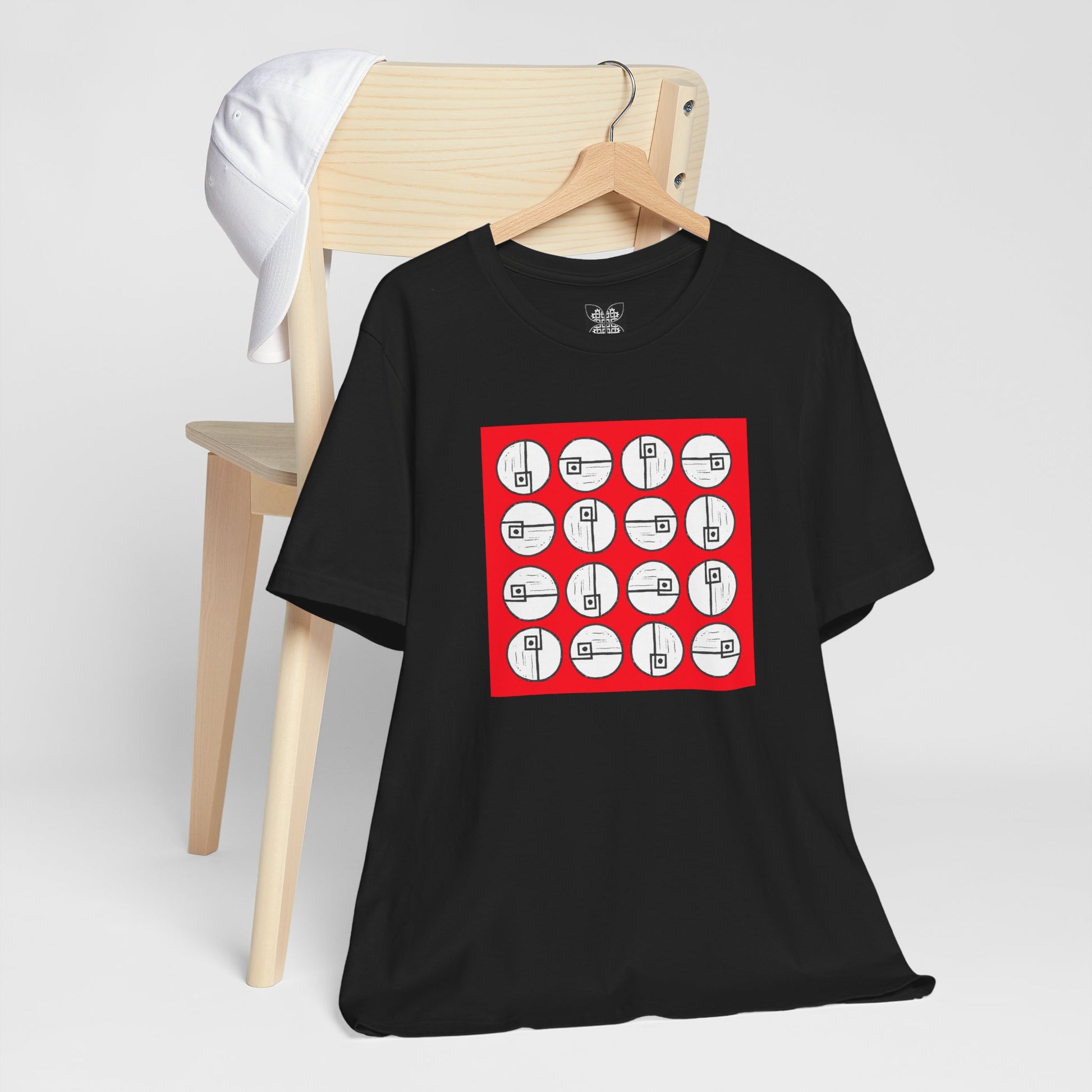 Rotating Rectangle on Red Unisex T-Shirt - InkLovePrint