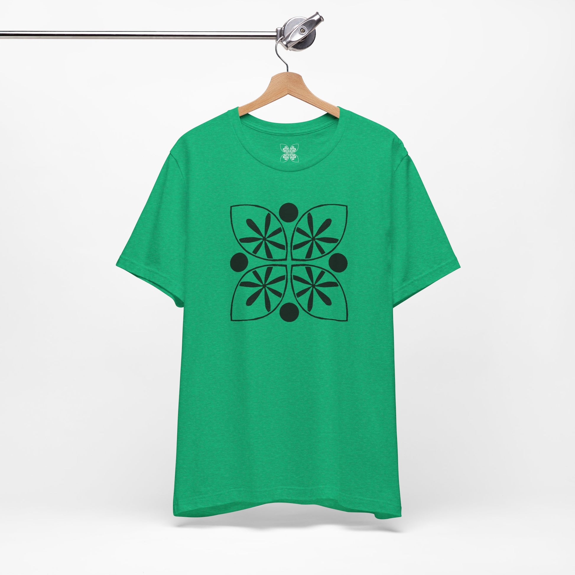 Black Flower Motif Unisex T-Shirt - InkLovePrint
