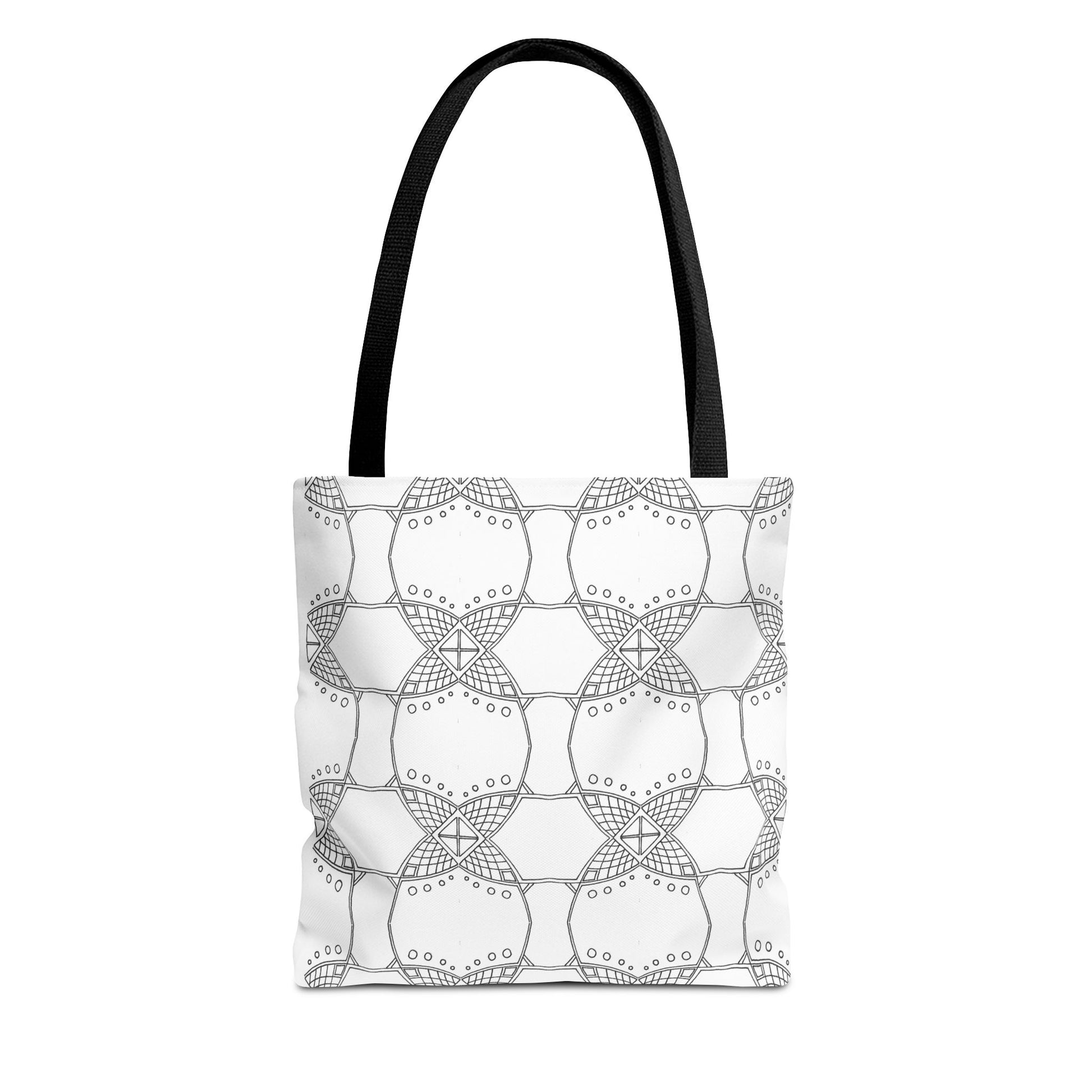 Grid Line Pattern Tote Bag - InkLovePrint