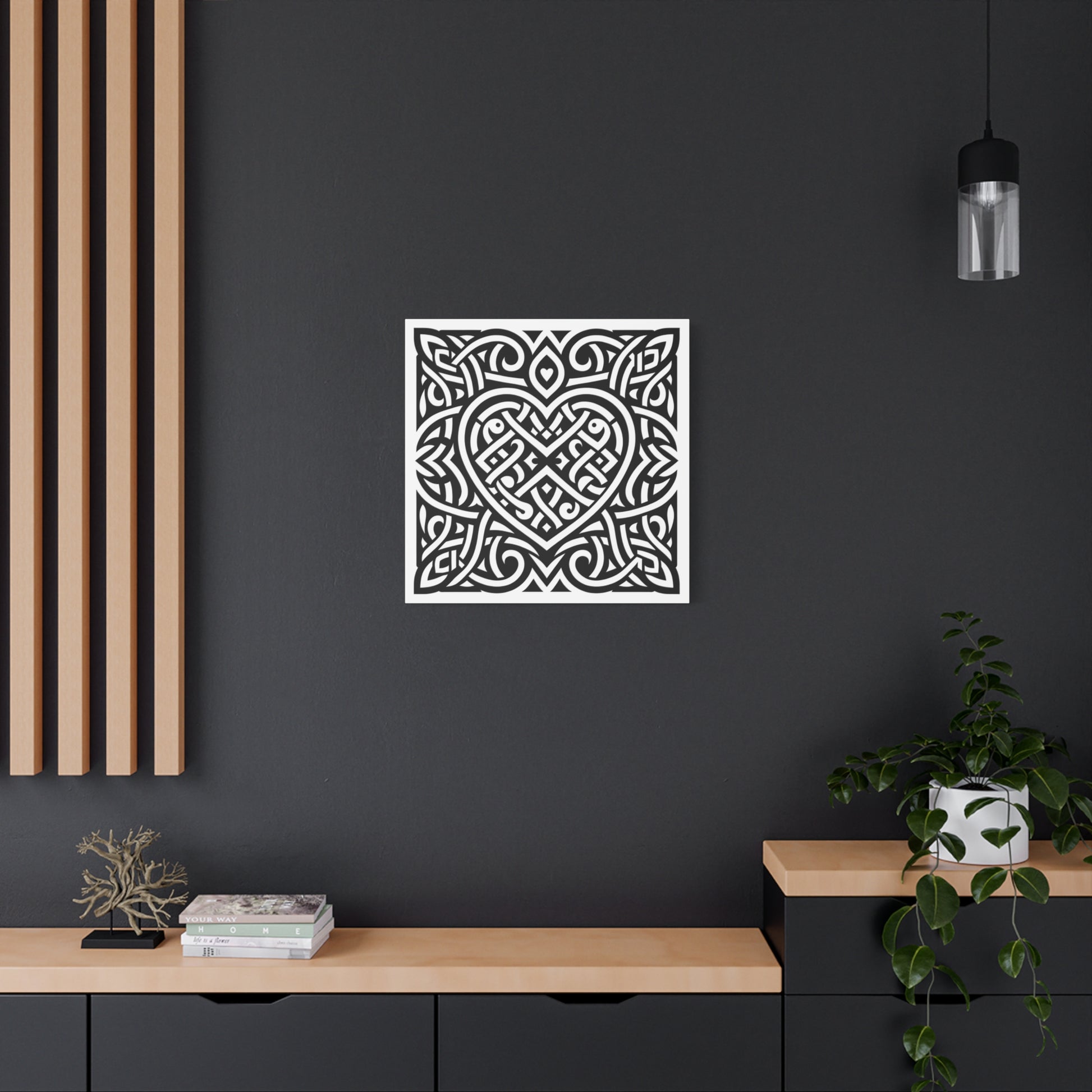 Framed Celtic Heart Artwork - Canvas - InkLovePrint