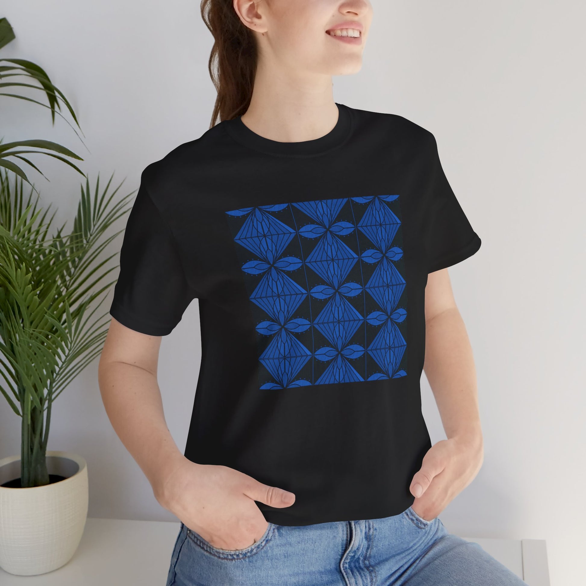 Geometric Blue Unisex T-Shirt - InkLovePrint