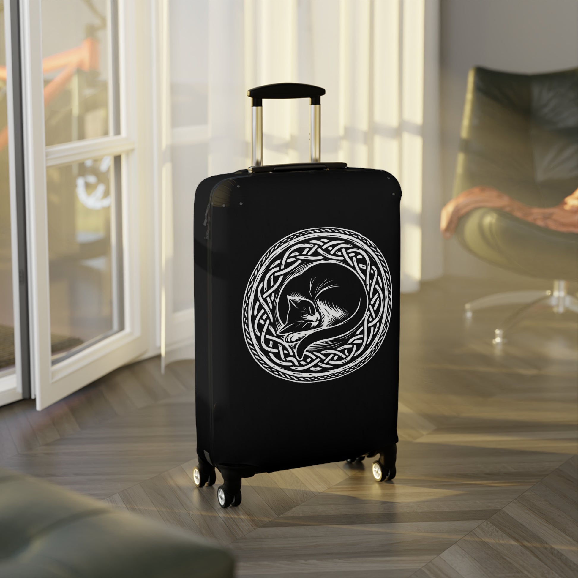 Celtic Cat Luggage Cover - InkLovePrint