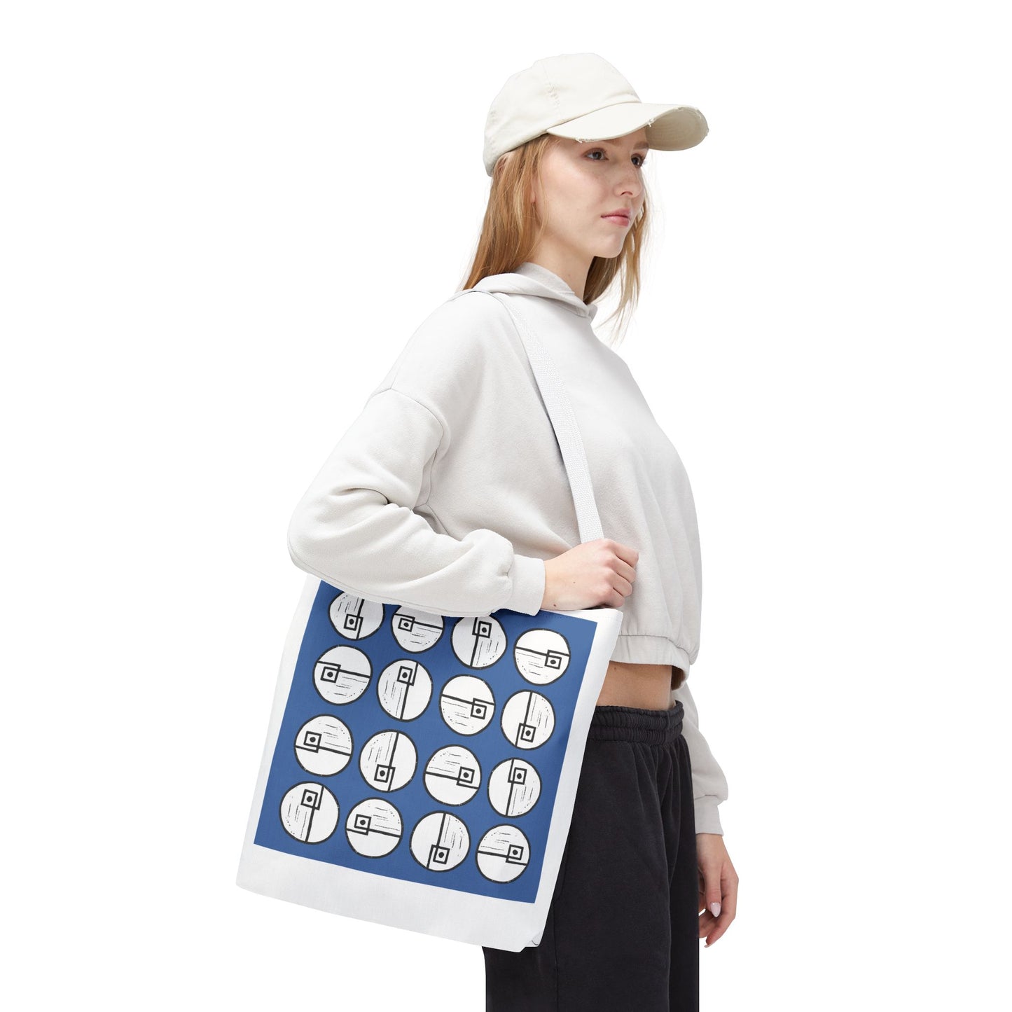 Rotating Rectangle Blue Tote Bag - InkLovePrint