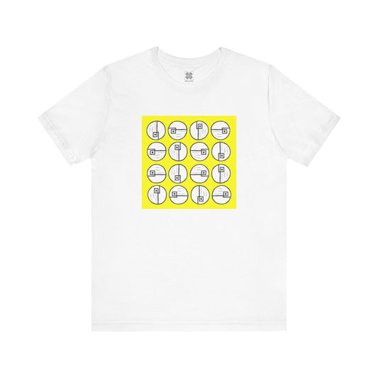 Rotating Rectangle on Yellow Unisex T-Shirt - InkLovePrint