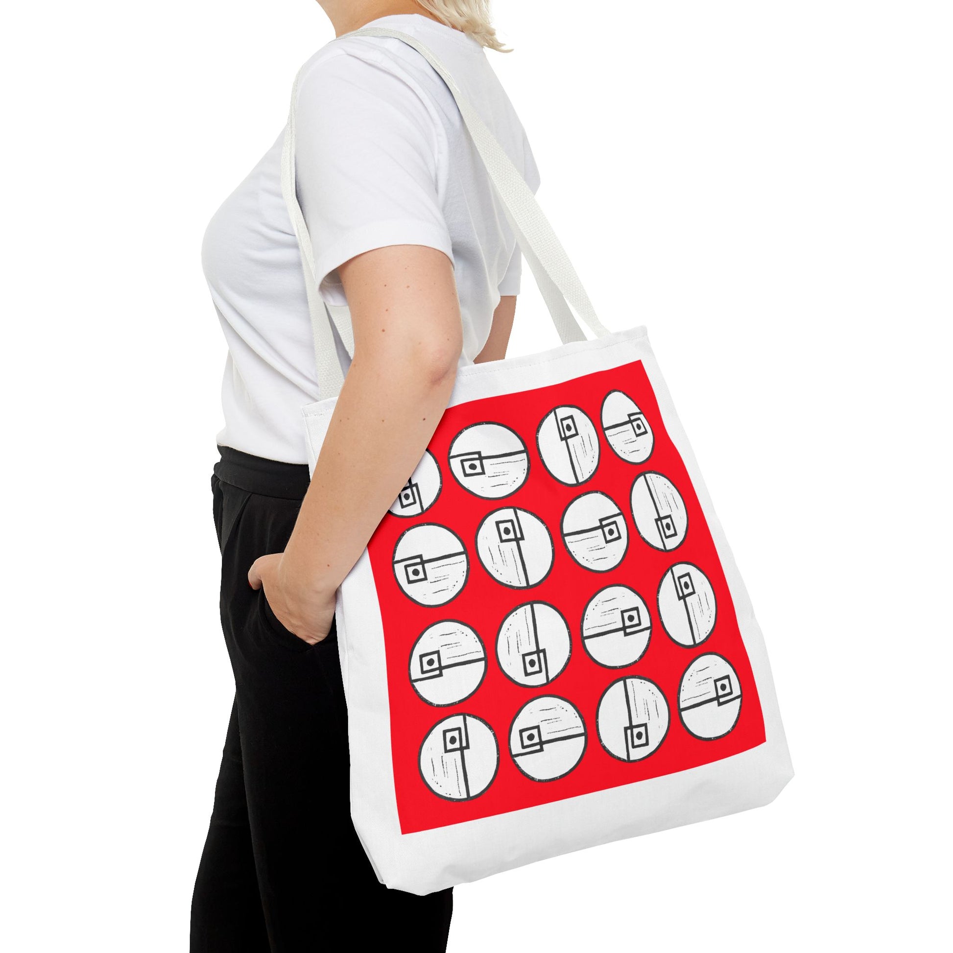 Rotating Rectangle Red Tote Bag - InkLovePrint