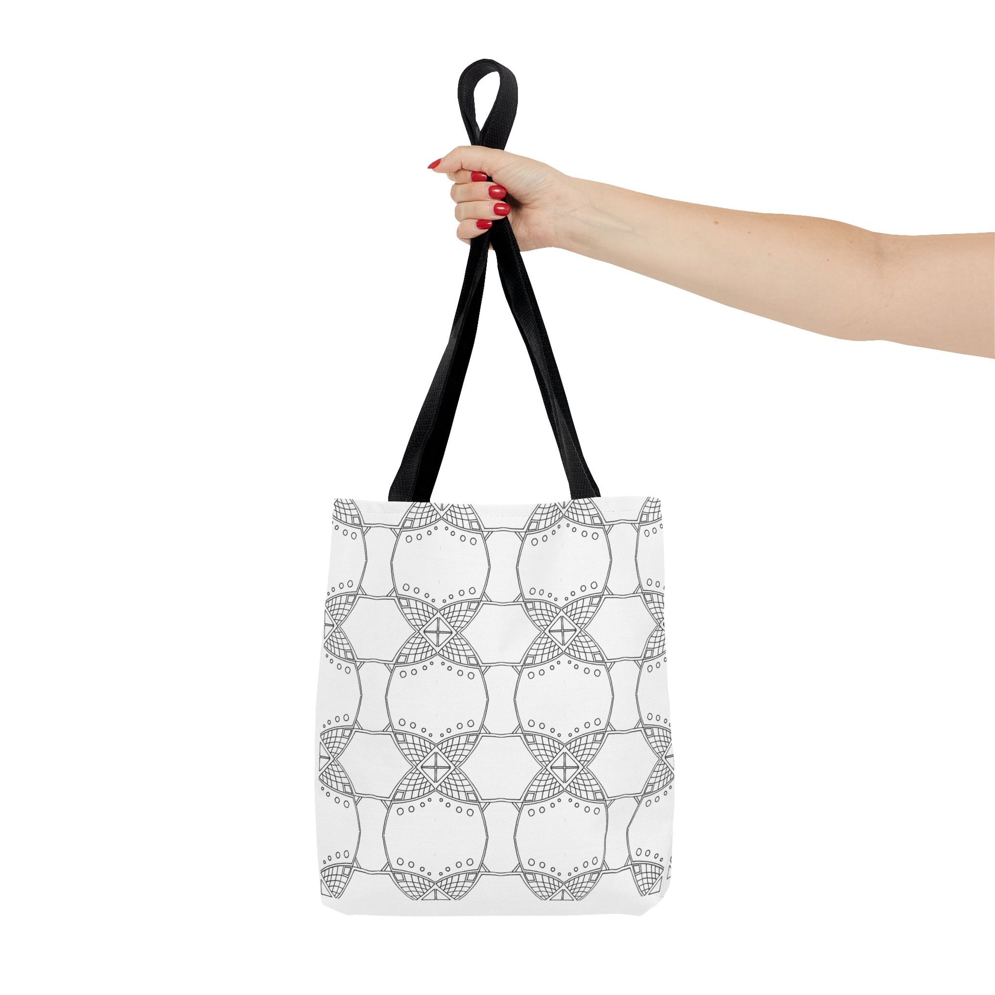 Grid Line Pattern Tote Bag - InkLovePrint