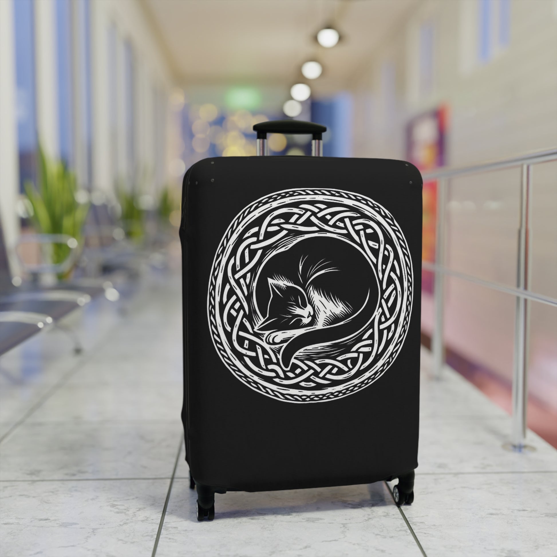 Celtic Cat Luggage Cover - InkLovePrint