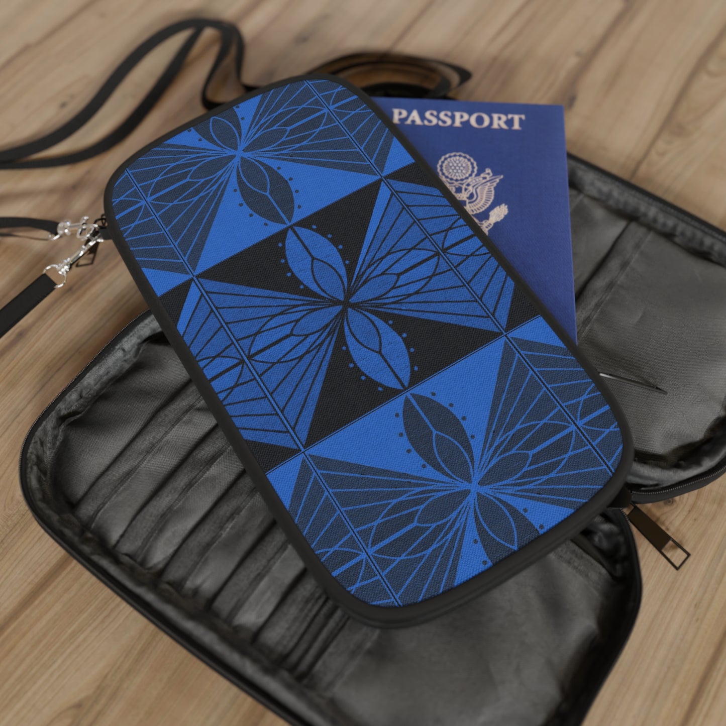 Geometric Blue 2 Passport Wallet - InkLovePrint