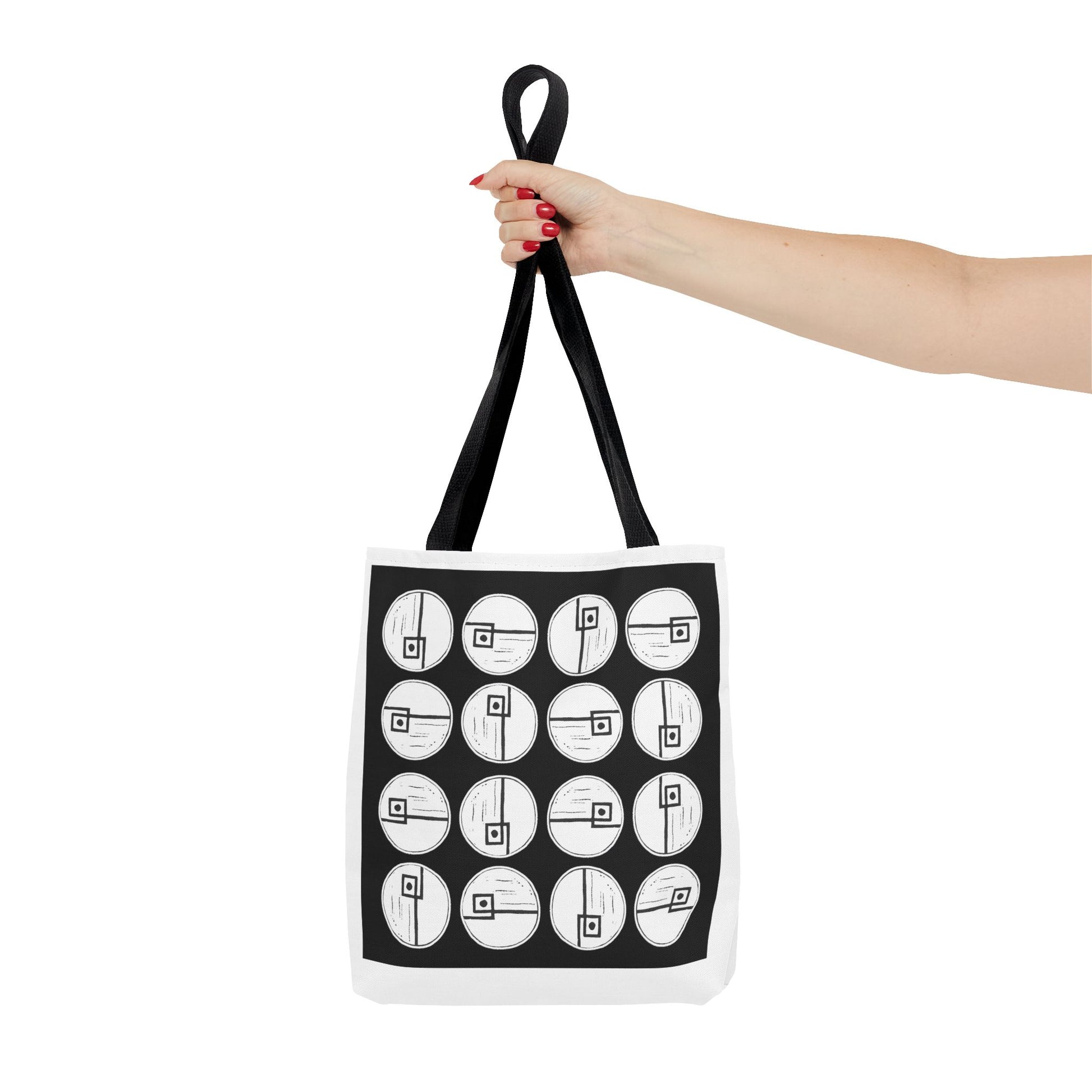 Rotating Rectangle Black Tote Bag - InkLovePrint