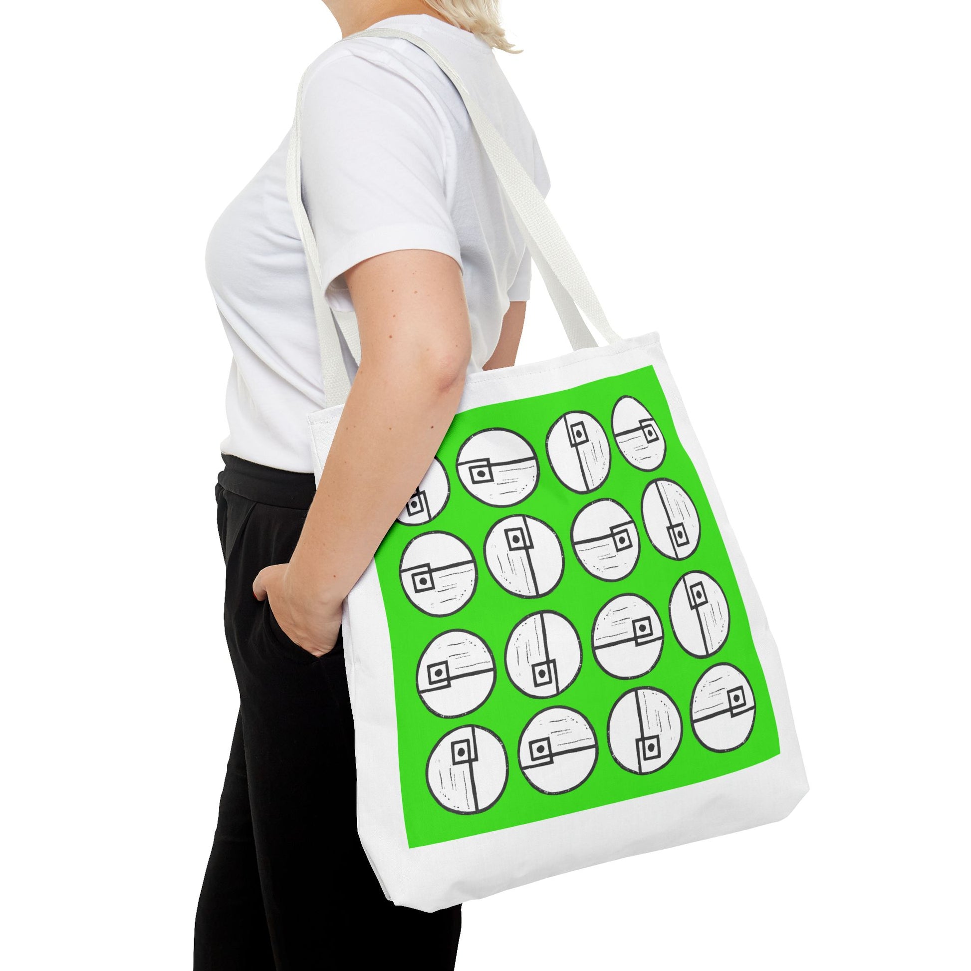 Rotating Rectangle Green Tote Bag - InkLovePrint