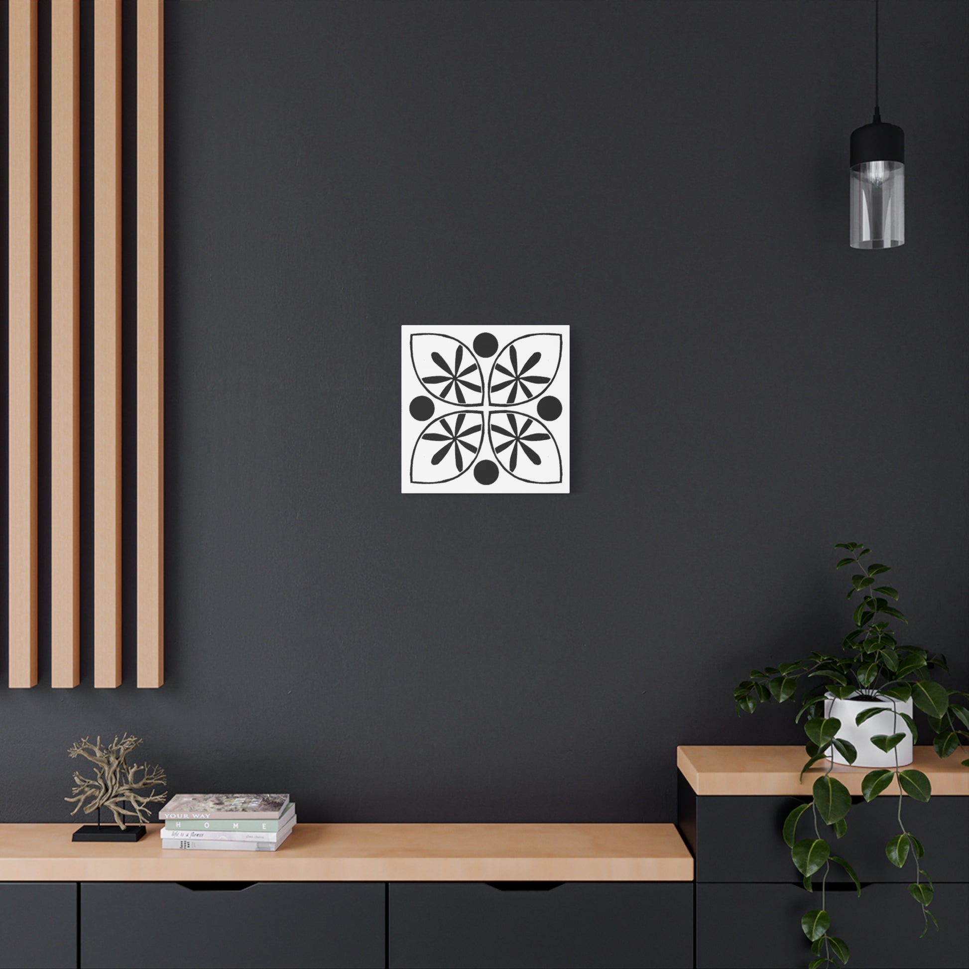 Black Flower Artwork - canvas - InkLovePrint