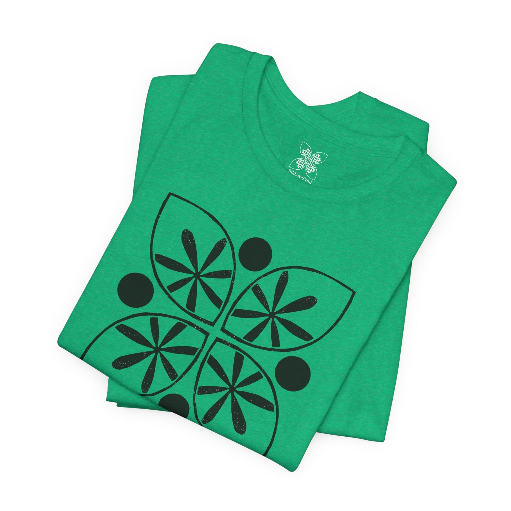 Black Flower Motif Unisex T-Shirt - InkLovePrint