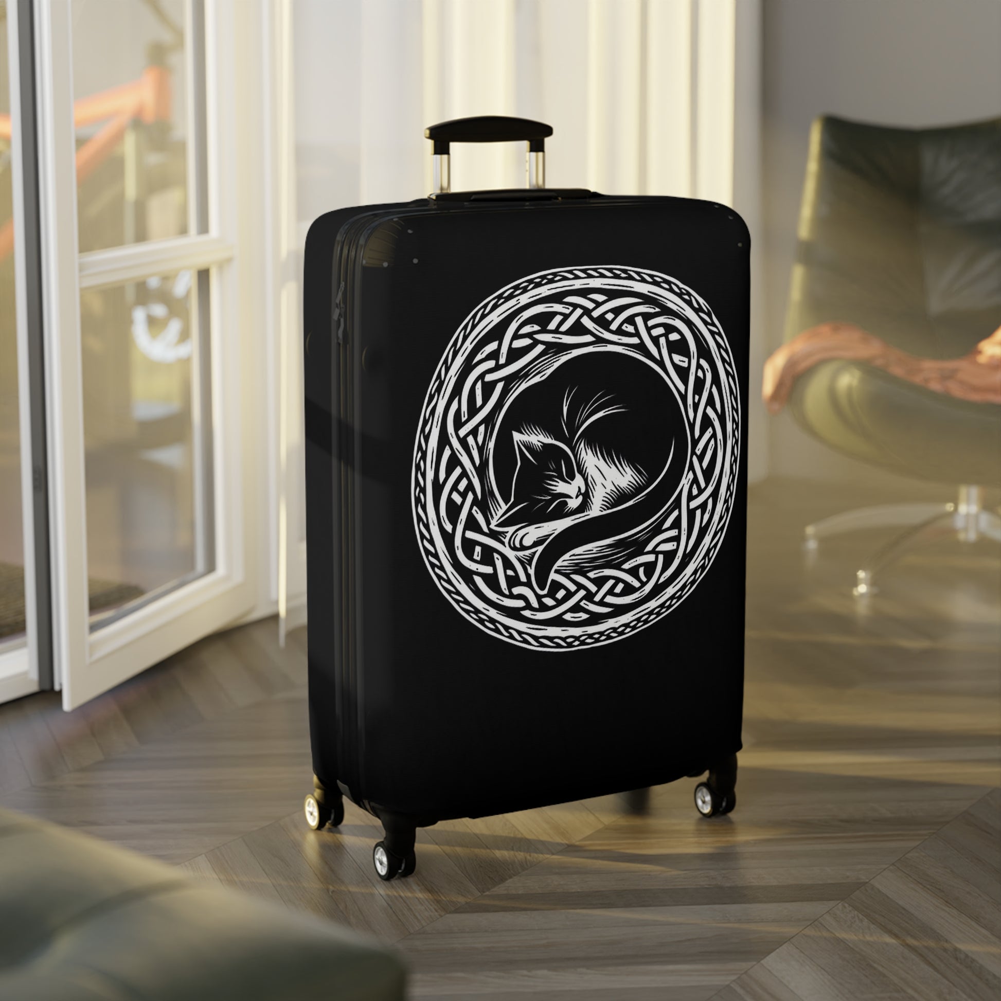 Celtic Cat Luggage Cover - InkLovePrint