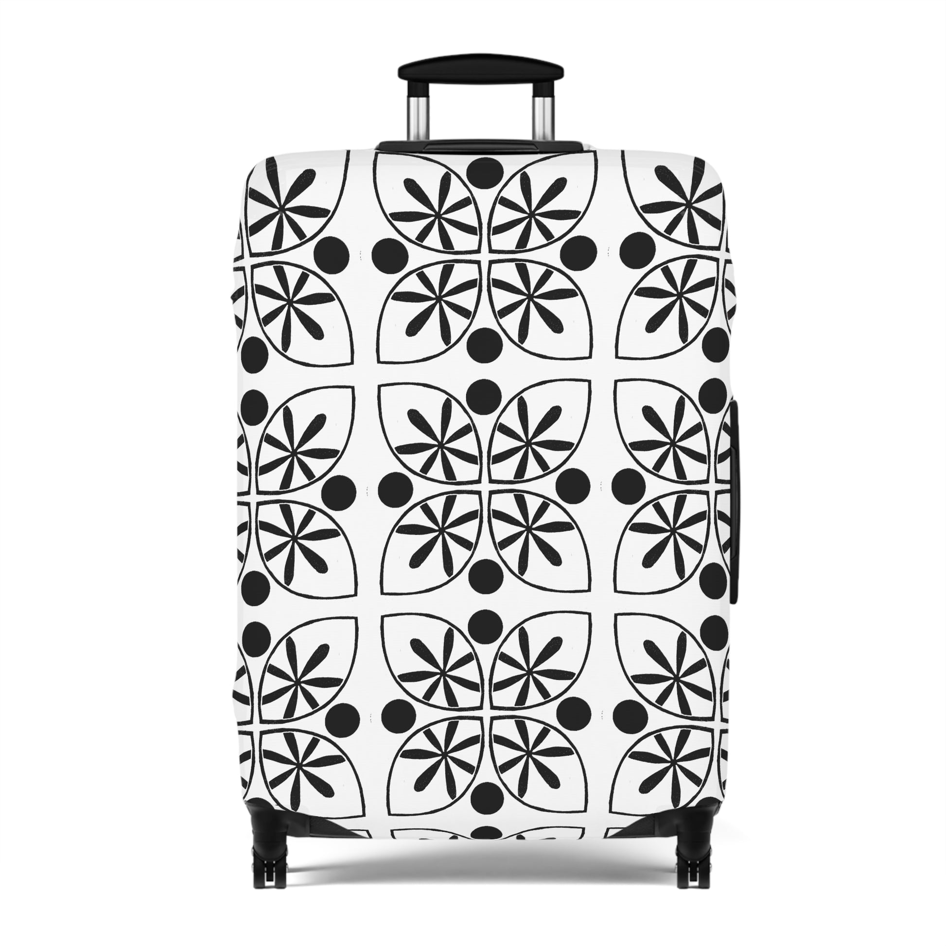 Black Flower Luggage Cover - InkLovePrint